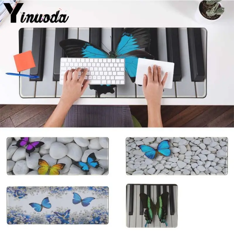 

Yinuoda Green Blue Butterfly Art Gamer Speed Mice Rubber Mousepad Size for 180*220 200*250 250*290 300*900 and 400*900*2mm