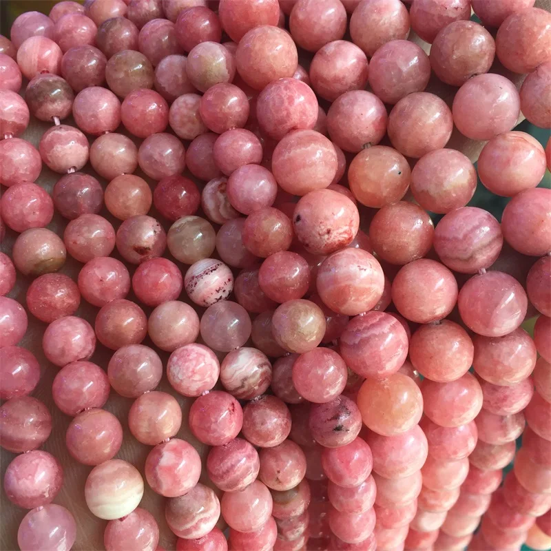 

6/8/10/12MM Genuine Gemstone Argentina Rhodochrosite Minerals Healing Power Wholesale Natural Stone Beads For Jewelry Making DIY