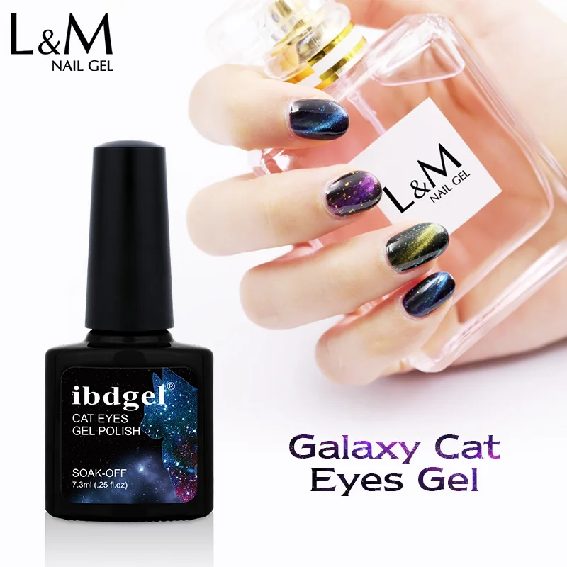 ibdgel 40 pcs Holographic Cat Eye Gel Nail Beauty 3D Cat Eye UV Gel Polish Nail Cat