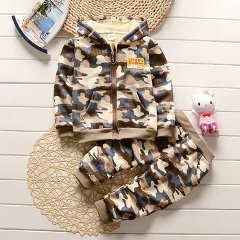 

Baby Camouflage jacket coat Clothes Sets Boys Infants Winter Warm kids Boys Girls Clothing Sets Plus Velvet 2pcs Sport Suit