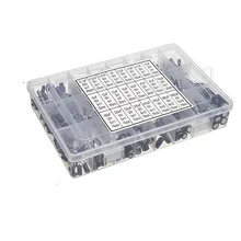 500 шт./компл. 0,1 мкФ-1000 мкФ 24 значение Алюминий электролитический конденсатор с алюминиевой крышкой, набор из 16-с алюминиевой крышкой, 50В и ящик для хранения