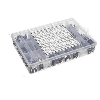 

500Pcs/set 0.1UF - 1000UF 24 Value Aluminum electrolytic capacitor assortment kit 16-50V and storage box