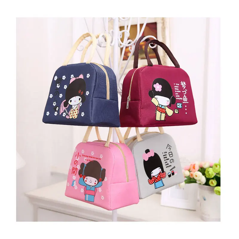 

2018 Lovely Portable Lunch Bags Insulated Polyester Lunch Box Bags Kids School Or Picnic Cooler Tote Bags