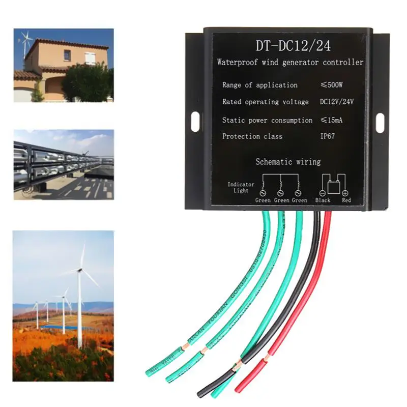

Wind Turbines Generator Battery Charge Controller IP67 Waterproof Wind Generator Controller For 100-500W Wind Turbines Generator