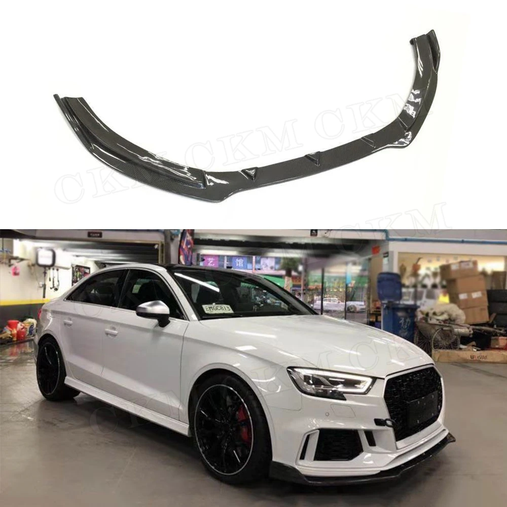 Углеродное волокно передний бампер спойлер для Audi A3 RS3 не S3 2017 2018 автомобильный