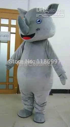 

NEW HOT SALE LOVELY rhino BOY cartoon Mascot Costume Fancy Dress Animal mascot costume free shipping