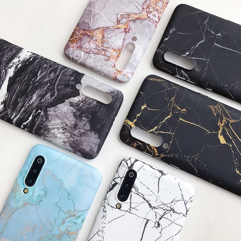 

Hard PC Cases For Redmi Note7 Note 8 Relief matte marble texture full cover Case For Xiaomi Mi 8 8Lite 9 Play back fundas capa