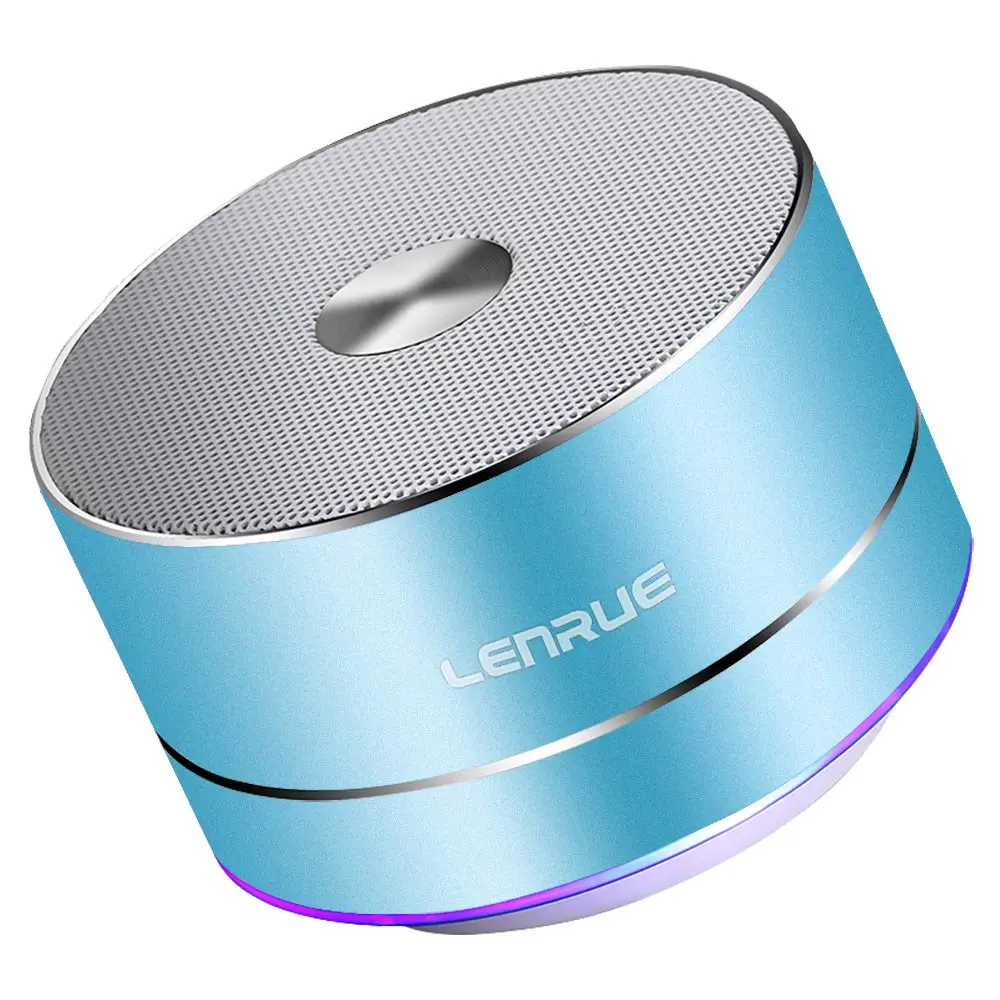 LENRUE Портативный Беспроводной Bluetooth Динамик стерео Портативный светодио дный Динамик s со встроенным микрофоном MP3 мини Subwoof Smart Колонка громкий Динамик колонка - Цвет: BLUE