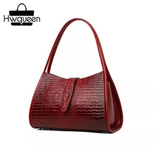 Женский кошелек среднего размера из натуральной коровьей кожи с тиснением под крокодиловую кожу, женская сумка с верхней ручкой, Женская Портативная сумка с узором под крокодиловую кожу