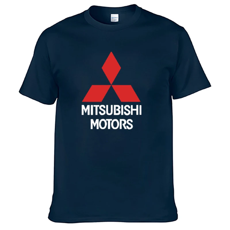 Мужская футболка с коротким рукавом и логотипом Mitsubishi, летняя повседневная мужская однотонная хлопковая футболка, модная мужская одежда в стиле хип-хоп Харадзюку - Цвет: 803