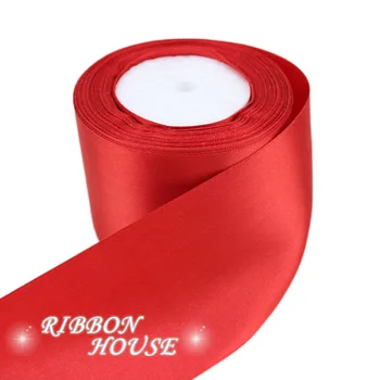 

(25 yards/roll) 3" (75mm) Red Webbing Decoration Ribbon Single Face Satin Ribbon Gift Christmas Ribbons