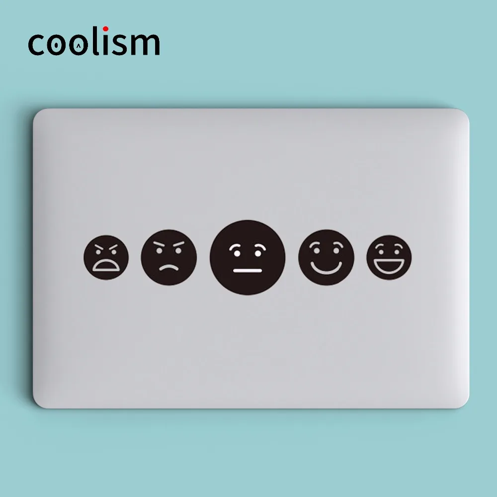 Coolism Funny Smilies Laptop Decal Sticker for Apple Macbook Pro Decal Air 13 Retina 11 12 15 17 inch HP Viny Mac Mi Book Skin