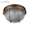 Vintage Outdoor Ceiling Lamp,Bronze Metal Glass Protective Yard Garden Ceiling Light,Waterproof Retro Flush Mount Light 1