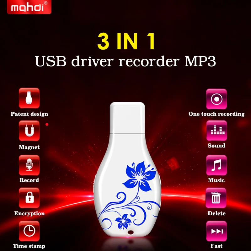 3 в 1 USB Driver голос Регистраторы MP3 плеера 32 ГБ Запись Диктофон Audio Регистраторы ручка usb флэш-диск перезаряжаемые