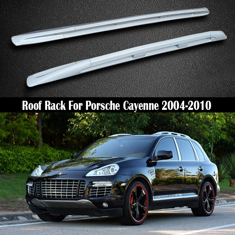 حامل سقفي لبورشه Macan 2014-2019 رفوف القضبان شريط حامل الحقائب القضبان أعلى رفوف السكك الحديدية صناديق سبائك الألومنيوم