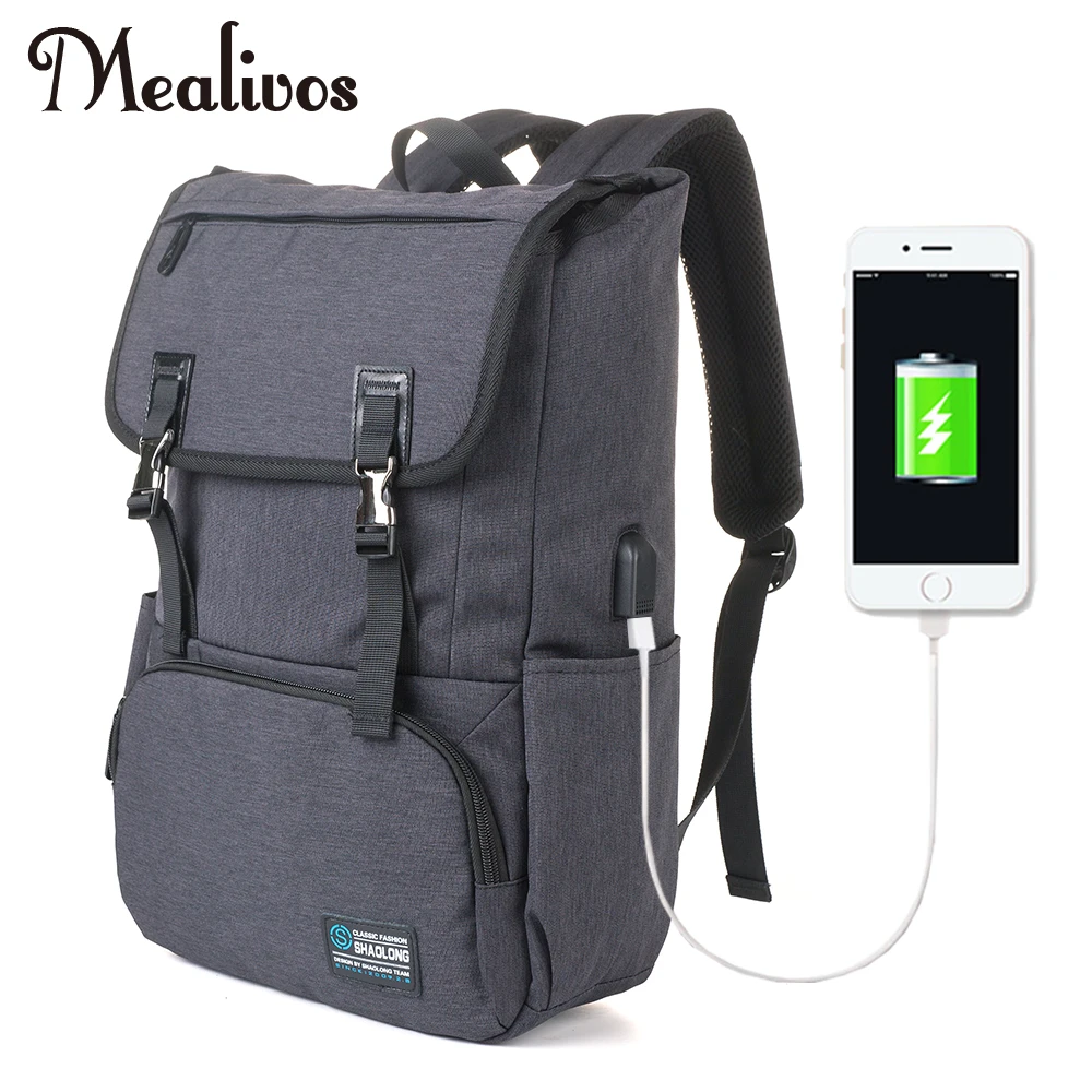 Mealivos USB charging 17inch Laptop Backpacks For Teenager Fashion Male