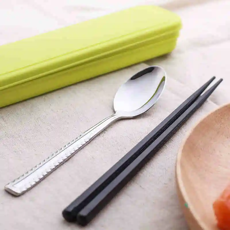 Portable Tableware Set Outdoor Travel Camping Picnic Cutlery Set Case Kitchen Household