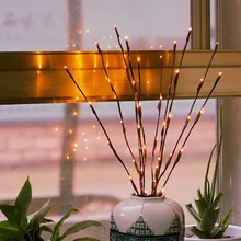 Креативные 20 светодиодов светящиеся Свадебные украшения для дома для рождественского фестиваля романтическая ивовая веточка
