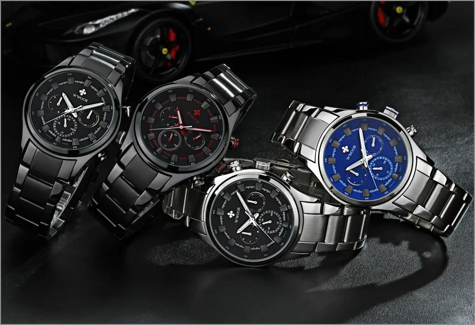 WWOOR Black Watches Men Top Luxury Brand Waterproof Luminous Hands Quartz Watch  Military Male Hour WristWatch relogio masculino (4)