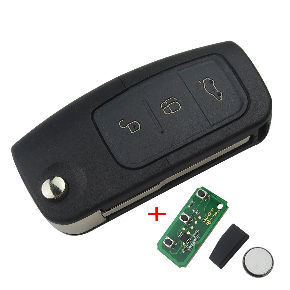 OkeyTech 315MHz 433MHz 4D63 Chip 3 Button Flip Folding Remote <br />Control car Key for Ford Focus 2 3 mondeo Fiesta key Fob Case 4D60-in <br />Car Key from Automobiles 