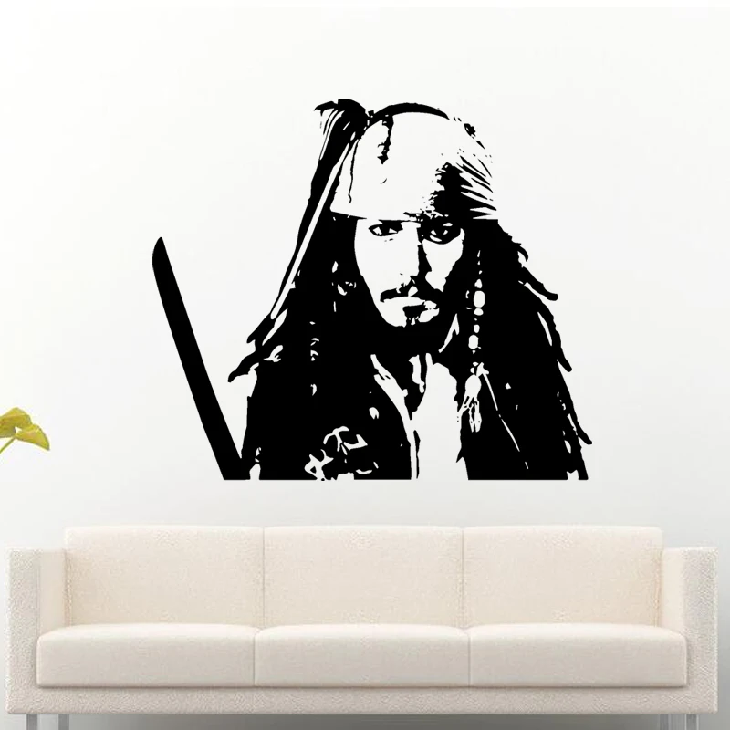 

"Pirates of the Caribbean" poster characters Captain Jack Sparrow's home background wall decorated with hollowed-out wallpaper
