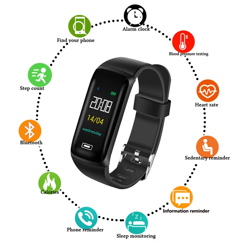 

Bluetooth Smart Wristband Watch for IOS Android Men Women Digital Sports Pedometer Fitness Heart Rate Monitor Bracelet Watches