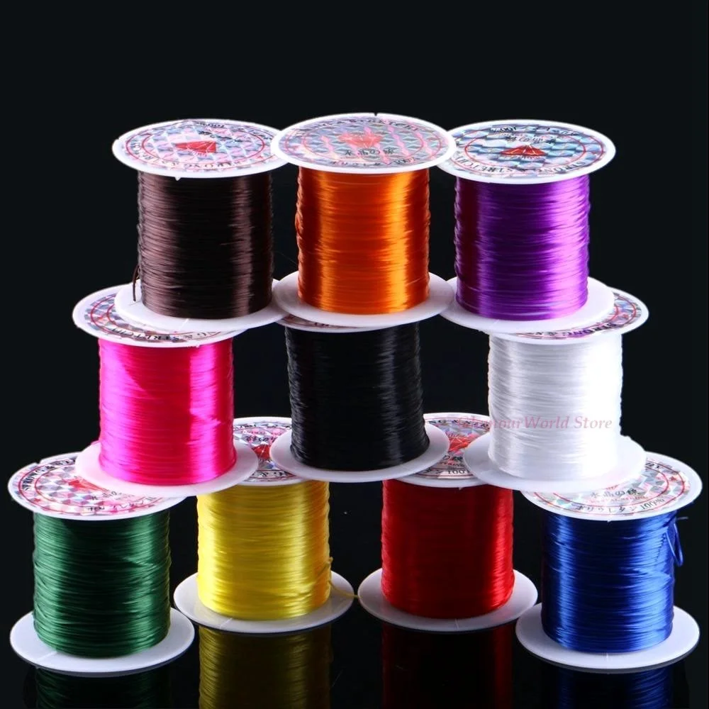 

0.7mm 8 Meters 10 Colors Stretchy Wire Crystal Elastic Strings Bead Cords Jewelry Thread For DIY Necklace Braclet Findings