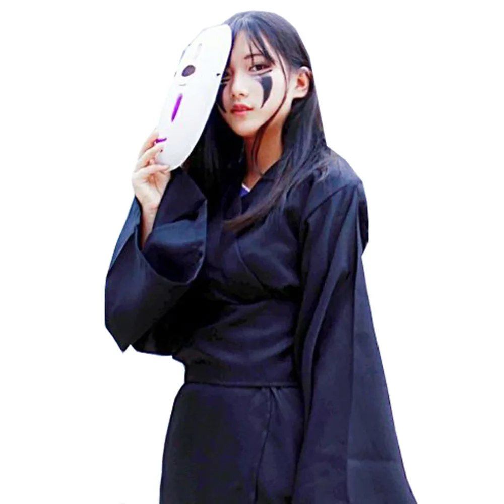 

2017 Black Spirited Away A Voyage of C No Face Men Japanese Anime Cosplay Kimono
