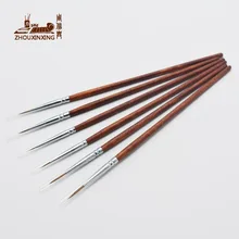 6 шт. набор акварельных кистей для волос из ласки, березы, акварельные кисти с деревянной ручкой, кисти для рисования, круглые ручки с крючками