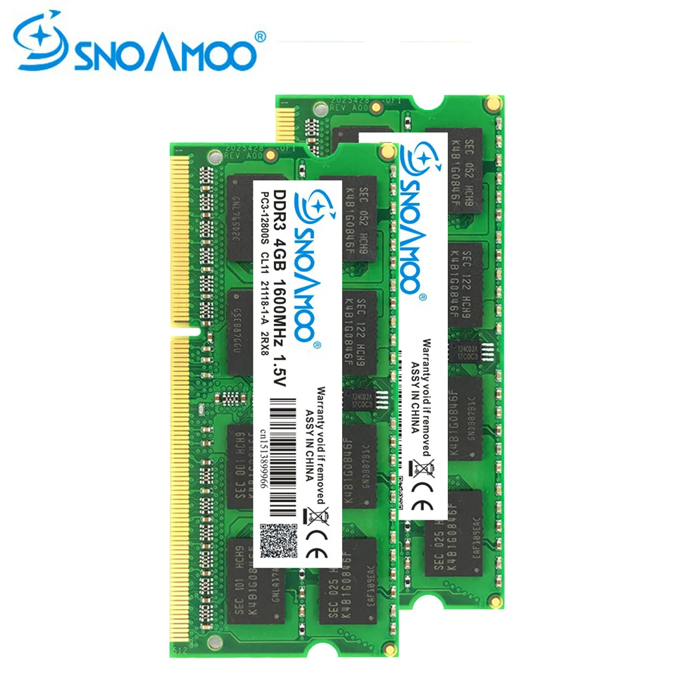 Ноутбук SNOAMOO, память DDR3, 2 ГБ, 4 Гб, 1333 МГц, 1600 МГц, PC3-10600S, 1,5 в, SO-DIMM, ОЗУ, для ноутбука, память, память для ноутбука