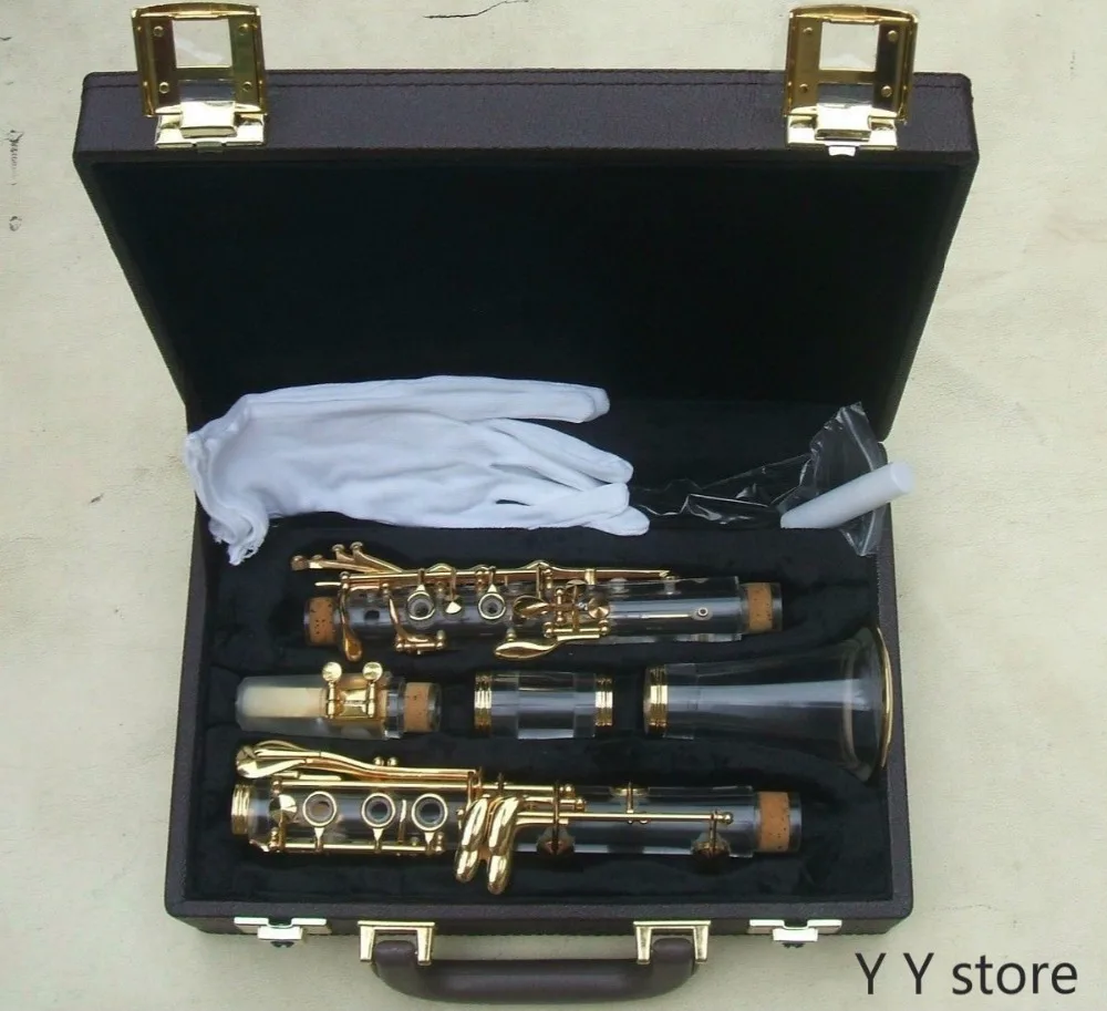

Clear clarinet kit Bb key real gold plated parts new