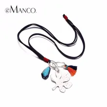 EManco Estilo Étnico de La Borla y Planta Colgantes Collares para Las Mujeres Encantos de Resina de Terciopelo de Corea de Joyería de Moda Collar