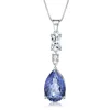 GEM'S BALLET 3.78Ct Natural Iolite Blue Mystic Quartz 925 Sterling Silver Pear Shape Classic Pendant Necklace for Women Jewelry ► Photo 1/5