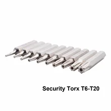 Flexsteel хорошее качество 10 шт. CR-V Torx Набор бит, включая T3, T4, T5, T6, T7, T8, T9, T10, T15, T20(T6-T20 Безопасности torx