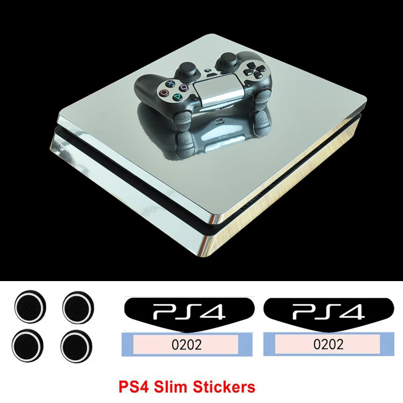 Прохладный золотого, серебряного цвета синяя виниловая игра кожного покрова для Playstation 4 тонкий PS4 Slim консоли защиты для PS4 контроллеры наклейки