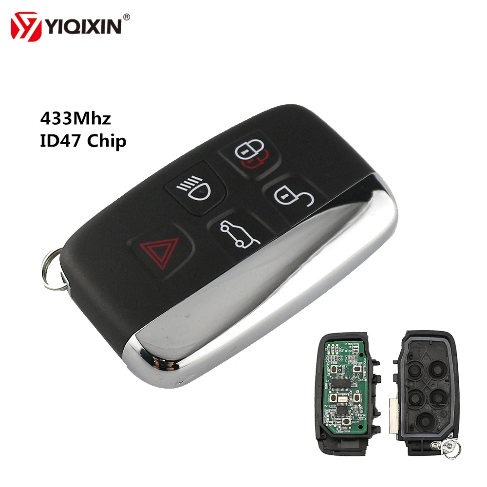 

YIQIXIN 5 Buttons Remote Smart Car Key 433Mhz ID47 Chip For Land Rover Discovery 4 Freelander Sport Evoque LR4 Luxury 2010-2015