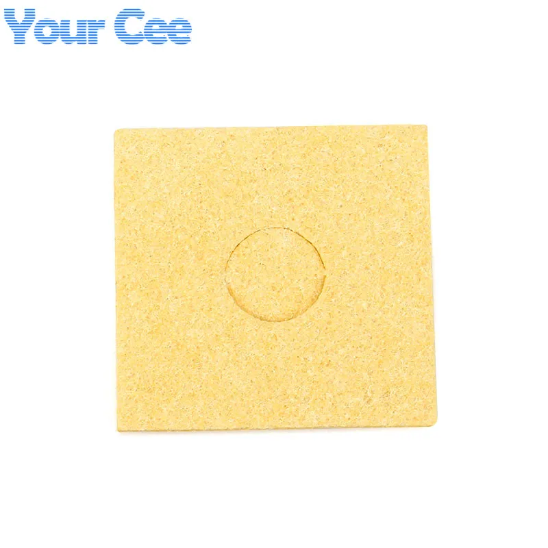  6x 6CM Yellow High Temperature Resistant Heatstable Soldering Iron Solder Tip Welding Cleaning Sponge Remove Tin (2)