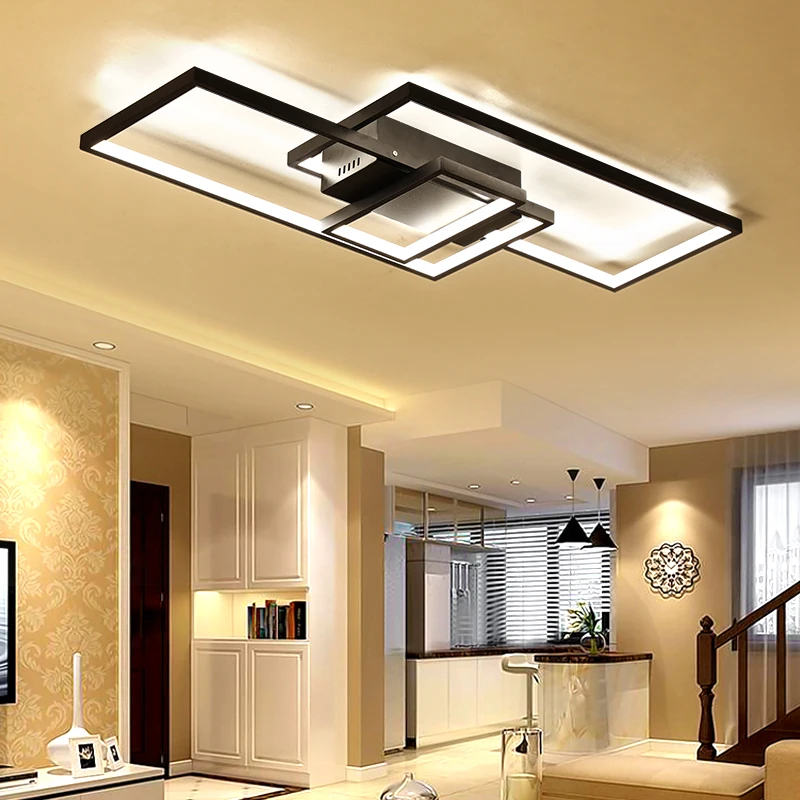NEO brillo nueva llegada moderno led luces de techo para sala de estar dormitorio comedor luminarias led blanco o negro de techo lámpara - 5