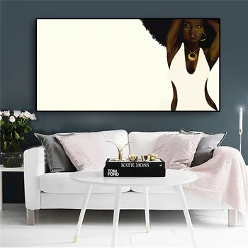 

Abstract Black White African American Portrait Painting Posters and Prints Canvas Art Scandinavian Wall Picture for Living Room