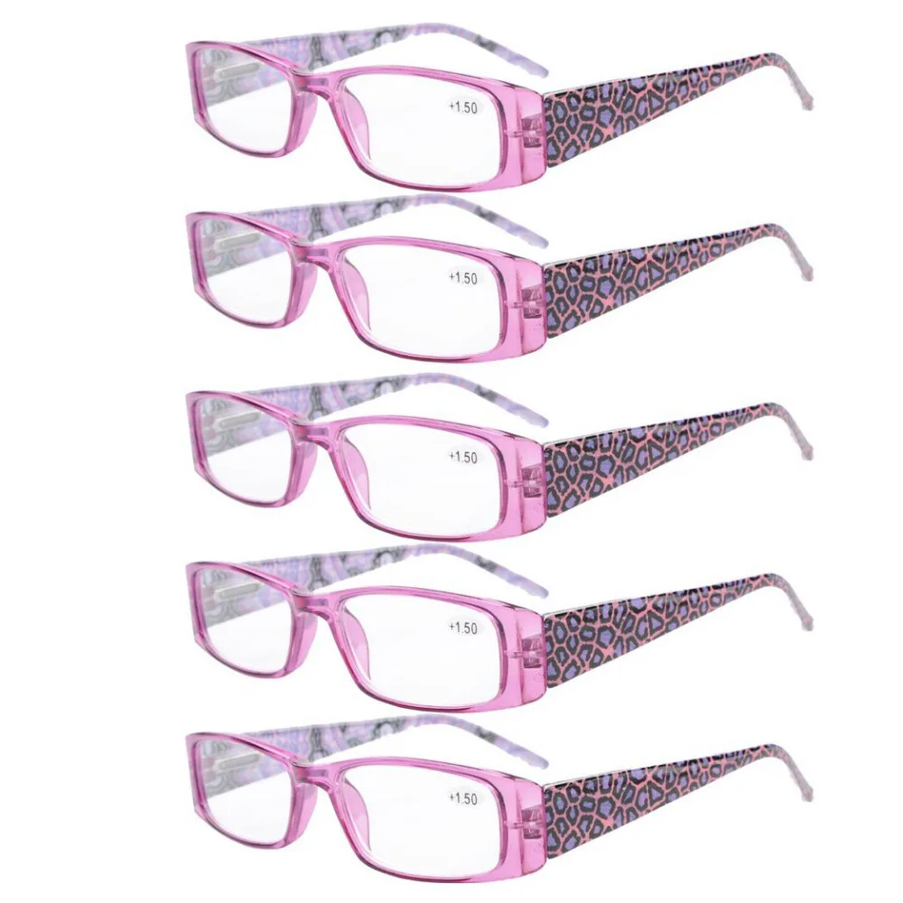 R006a 5-прямоугольные пакет весной петли Тигр рисунком храмы Очки для чтения для женщин включают чтение Солнцезащитные очки для женщин+ 0.50-+ 4.00