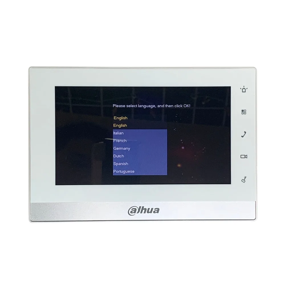 AHUA Multi-idioma CE VTH1550CH 7-pulgadas táctil Monitor de interior internacional versión IP timbre. video intercomunicador con cable timbre - 2