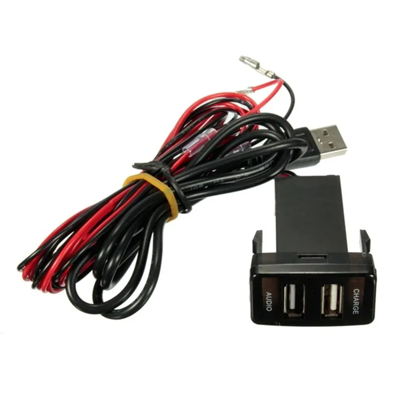 

12V Dual USB Car Charger Power Adapter Socket For TOYOTA/Lexus/Scion 2.1A 2 Port Charge Socket Car Styling Dashboard For Iphone