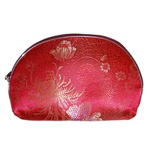Light Weight Travel Reißverschluss 5 größe Geldbörse seidenbrokat Frauen Clutch Geld Münze Brieftasche Kosmetik Make-Up Aufbewahrungstasche 10 Satz/los