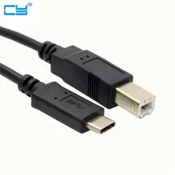100 шт./лот USB 3.1 Тип-C на USB 3.0 Тип B Мужской кабель Порты и разъёмы с обратимой Тип C разъем для MacBook принтер, сканер 1 м