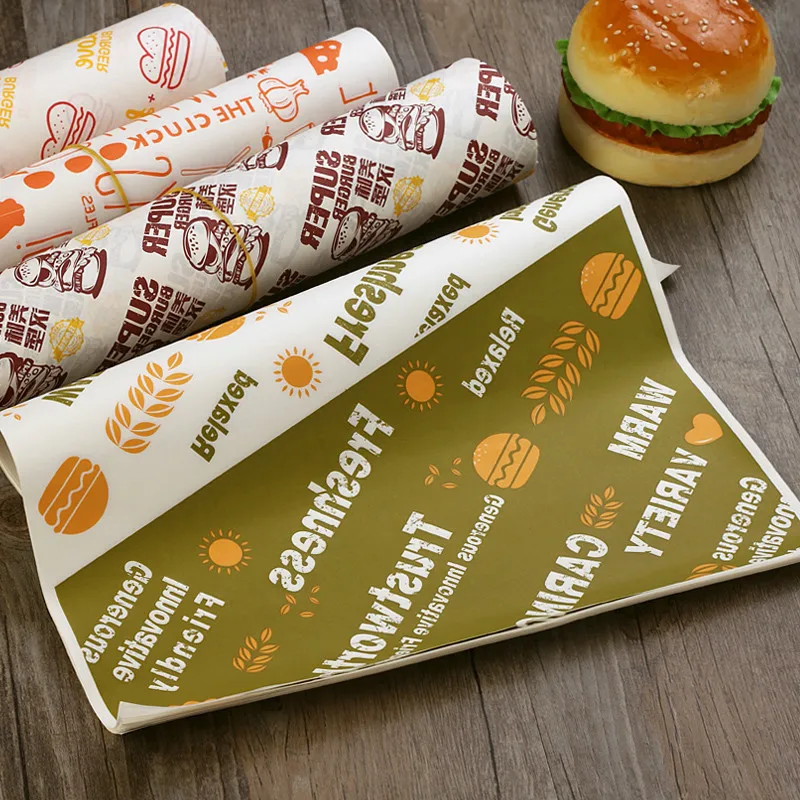 100 шт Восковая бумага для выпечки Сэндвич Оберточная Бумага бургеров масло