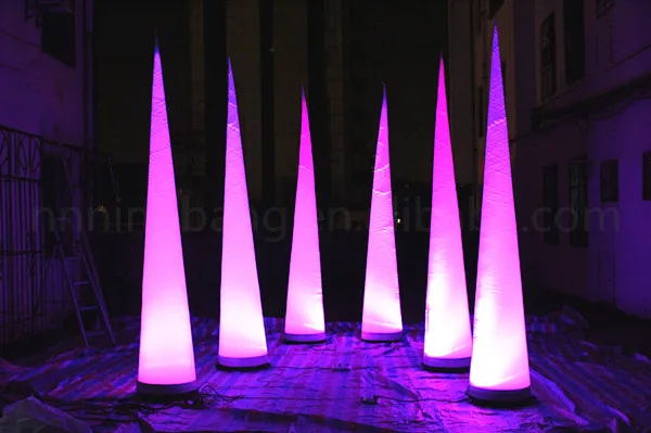 

Free shipment 3m high event Decoration Air Cone LED Inflatable Cone