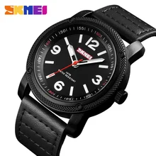 SKMEI 1417 Мужские кварцевые наручные часы повседневные водонепроницаемые мужские наручные часы с кожаным ремешком Мужские кварцевые часы Relogio Masculino