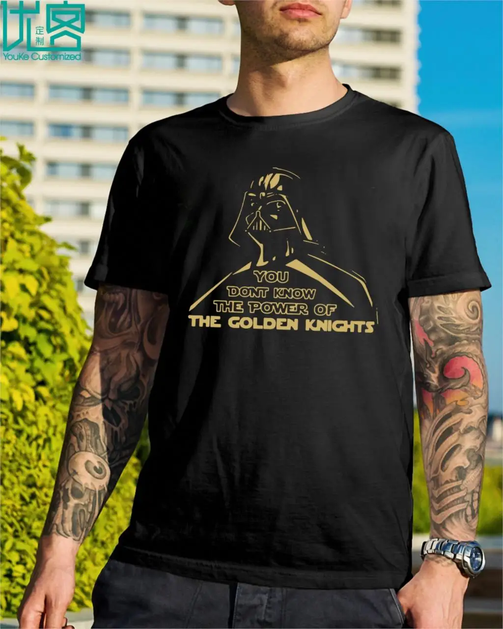 

Darth Vader You Don't Know The Power Of The Golden Knights T-Shirt 2019 Summer Men's Short Sleeve T-Shirt