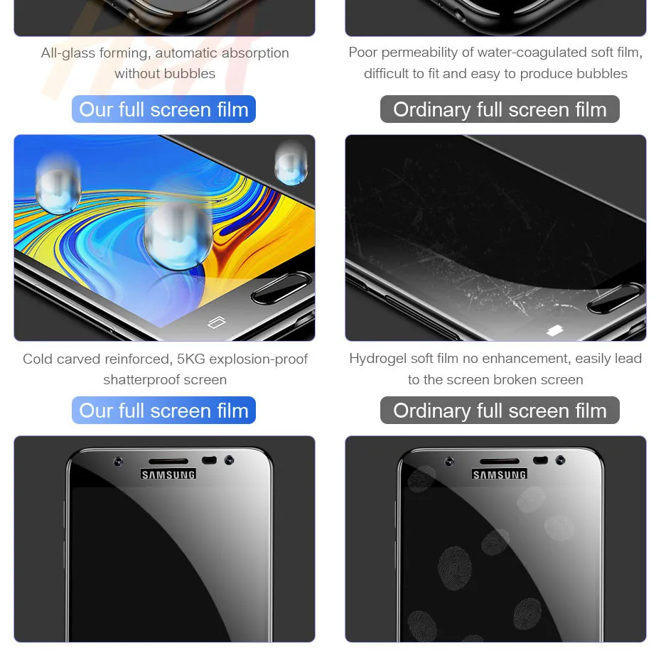 15D с уровнем твердости 9H премиум класса, закаленное стекло для Samsung Galaxy J3 J5 J7 J4 J6 плюс J8 протектор экрана J3 J5 J7 Защитная стеклянная пленка
