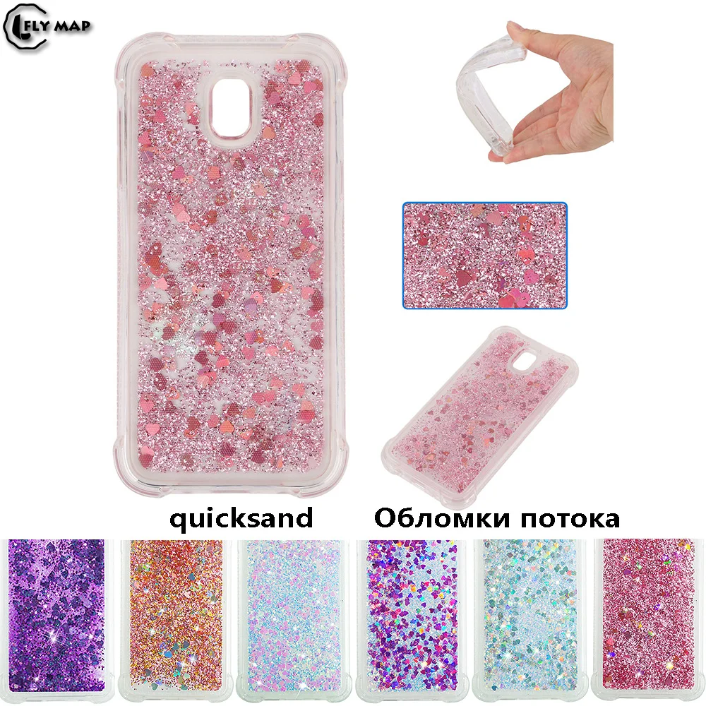 Glitter Stars Case for Samsung Galaxy J5 2017 J530 J530FM J530FM/DS SM-J530FM SM-J530FM/DS Liquid Quicksand Soft TPU Back Cover